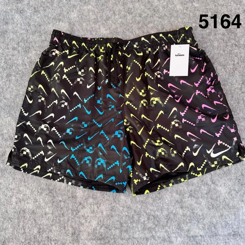 Nike Mens XXL Black Pixelated Swoosh Swim Volley Shorts NESSD516-001 NWT